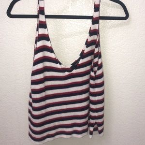 red white & blue knit top